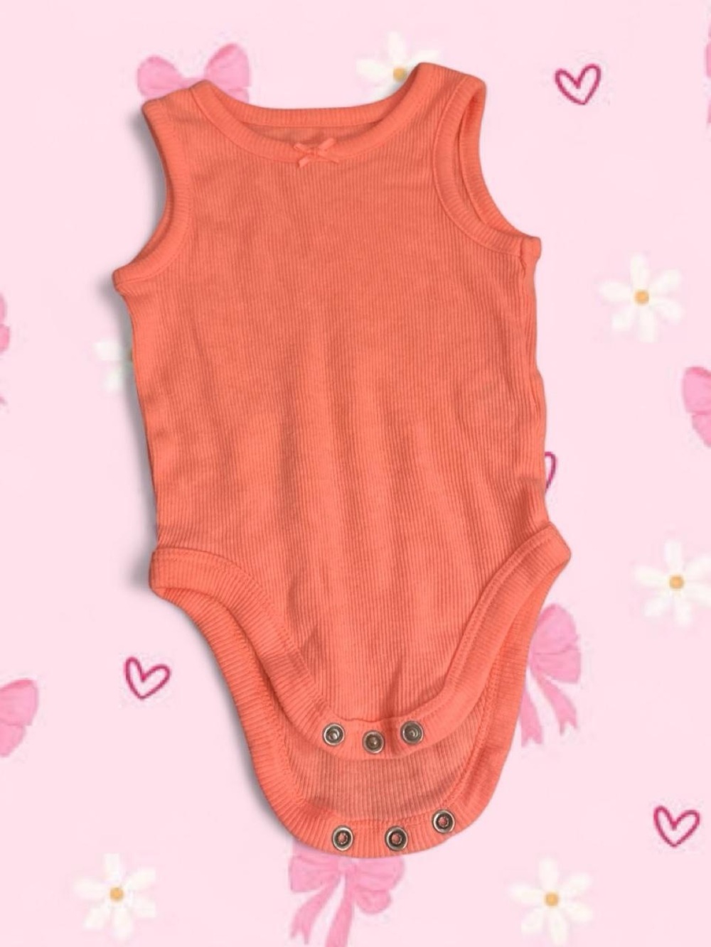 Garanimals Coral Ribbed Sleeveless Bodysuit